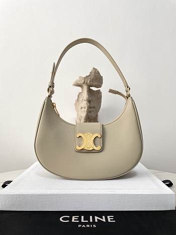 Bagsaaa Celine Medium Ava Triomphe Bag In Smooth Calfskin Beige - 24.5 x 17 x 9 CM