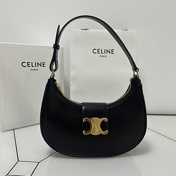 Bagsaaa Celine Medium Ava Triomphe Bag In Smooth Calfskin Black - 24.5 x 17 x 9 CM