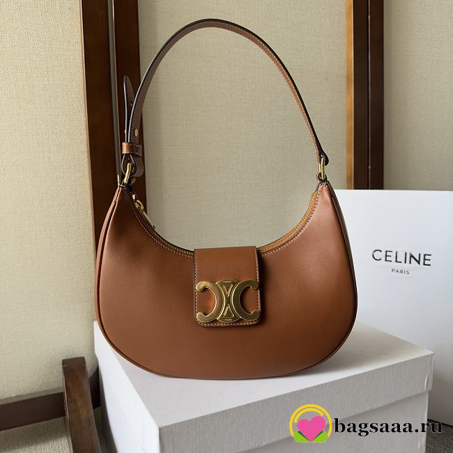 Bagsaaa Celine Medium Ava Triomphe Bag In Smooth Calfskin Brown - 24.5 x 17 x 9 CM - 1