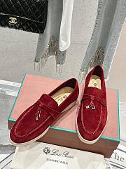 Bagsaaa Loro Piana Summer Charms Walk Moccasin Red Suede - 1