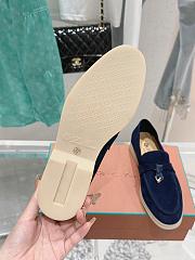 Bagsaaa Loro Piana Summer Charms Walk Moccasin Navy Blue Suede - 4