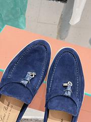 Bagsaaa Loro Piana Summer Charms Walk Moccasin Navy Blue Suede - 3