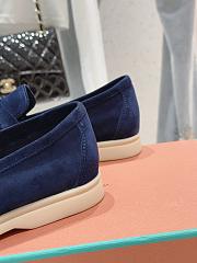 Bagsaaa Loro Piana Summer Charms Walk Moccasin Navy Blue Suede - 2