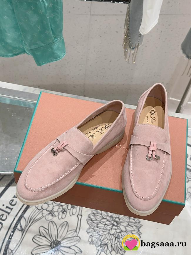 Bagsaaa Loro Piana Summer Charms Walk Moccasin Pink Suede - 1