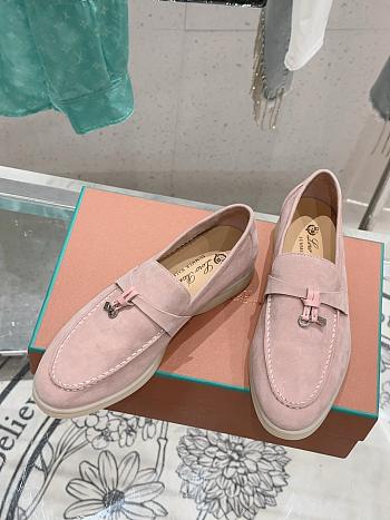 Bagsaaa Loro Piana Summer Charms Walk Moccasin Pink Suede