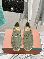 Bagsaaa Loro Piana Summer Charms Walk Moccasin Green Suede - 1