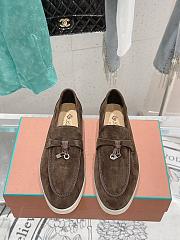 Bagsaaa Loro Piana Summer Charms Walk Moccasin Dark Brown Suede - 1