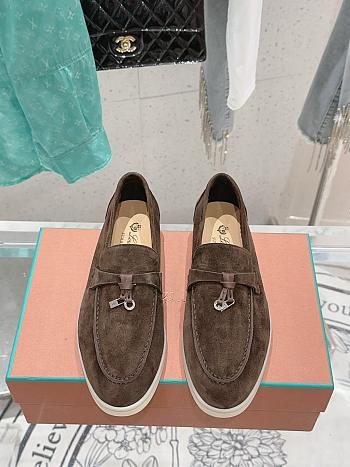 Bagsaaa Loro Piana Summer Charms Walk Moccasin Dark Brown Suede