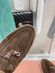 Bagsaaa Loro Piana Summer Charms Walk Moccasin Dark Brown Suede - 3