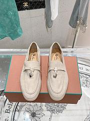 Bagsaaa Loro Piana Summer Charms Walk Moccasin Light Beige Suede - 1