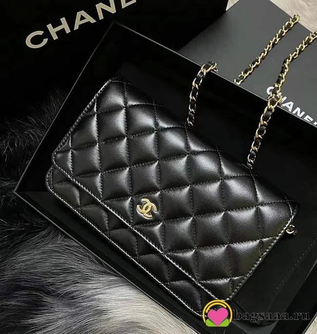 Bagsaaa Chanel Classic Wallet On Chain AP0250 Black & Gold - 12,3 × 19,2 × 3,5 cm - 1