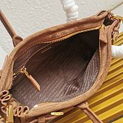 Bagsaaa Prada Medium suede handbag dark brown 1BA426 - 32x15.5x2cm - 4