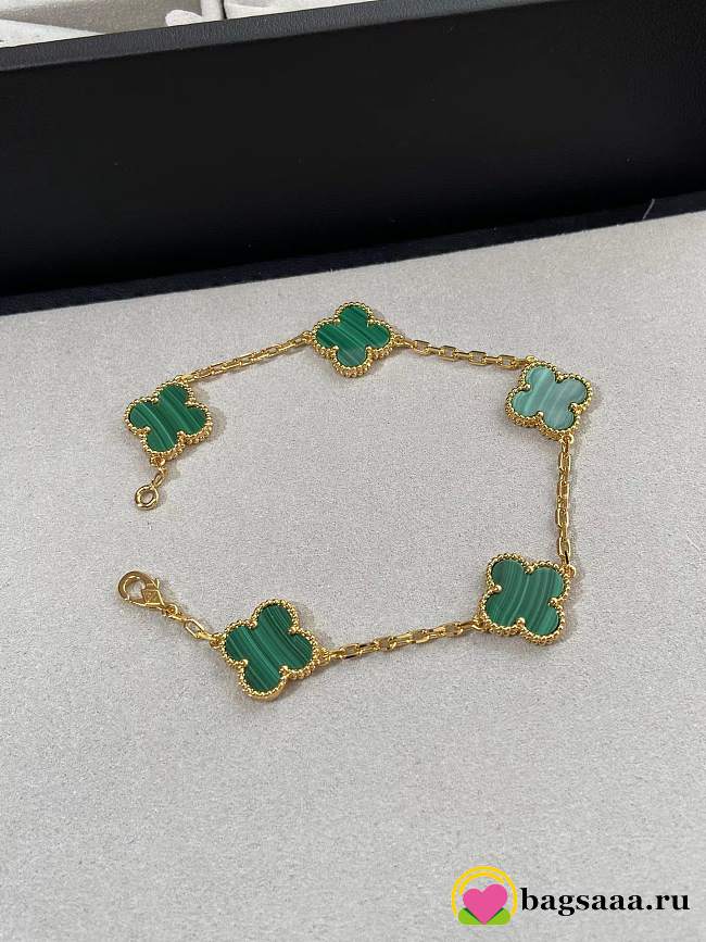 Bagsaaa Van Cleef & Arpels Vintage Alhambra Bracelet 5 Motifs Green - 1