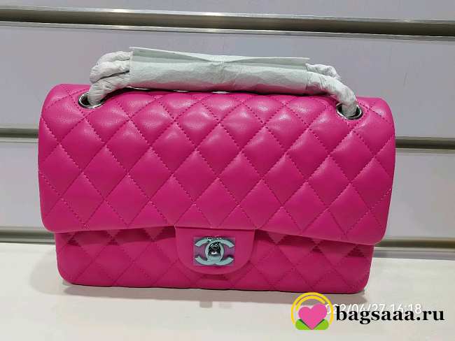 Bagsaaa Chanel Flap Bag Lambskin Hot Pink - 25cm - 1