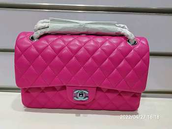 Bagsaaa Chanel Flap Bag Lambskin Hot Pink - 25cm