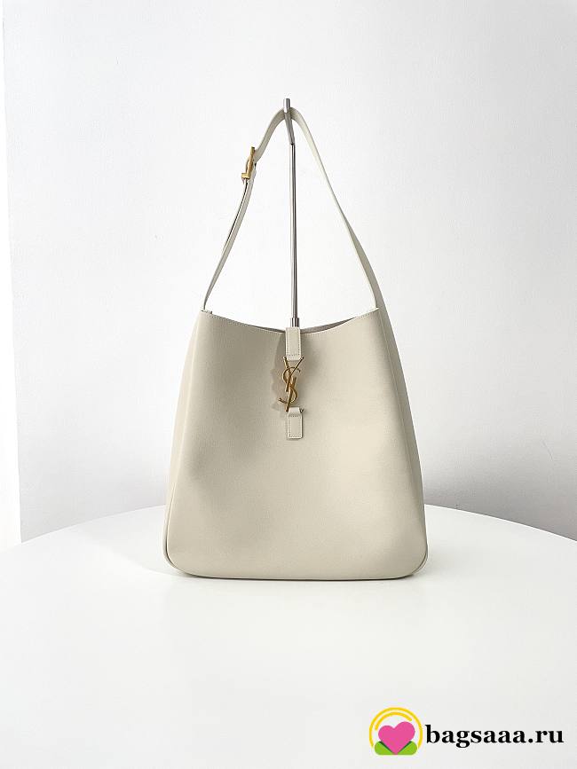 Bagsaaa YSL Le 5 À 7 Supple Large In Grained Leather Cream White - 30 X 31 X 13 CM - 1