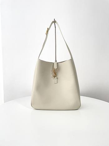 Bagsaaa YSL Le 5 À 7 Supple Large In Grained Leather Cream White - 30 X 31 X 13 CM