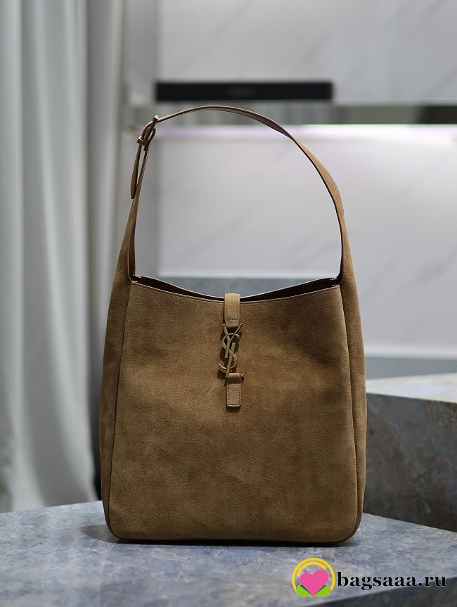 Bagsaaa YSL Le 5 À 7 Supple Large In Suede Light Brown - 30 X 31 X 13 CM - 1