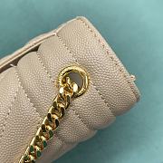 Bagsaaa YSL Envelope Small In Quilted Grain De Poudre Embossed Leather Beige - 21cm - 2