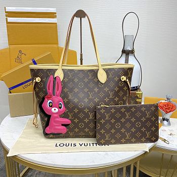 Bagsaaa Louis Vuitton M47200 Neverfull MM Tote Bag - 31 x 28 x 14 cm