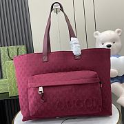 Bagsaaa Gucci Large GG Tote Bag Red Canvas 802166 - 45 x 32 x 15cm - 1