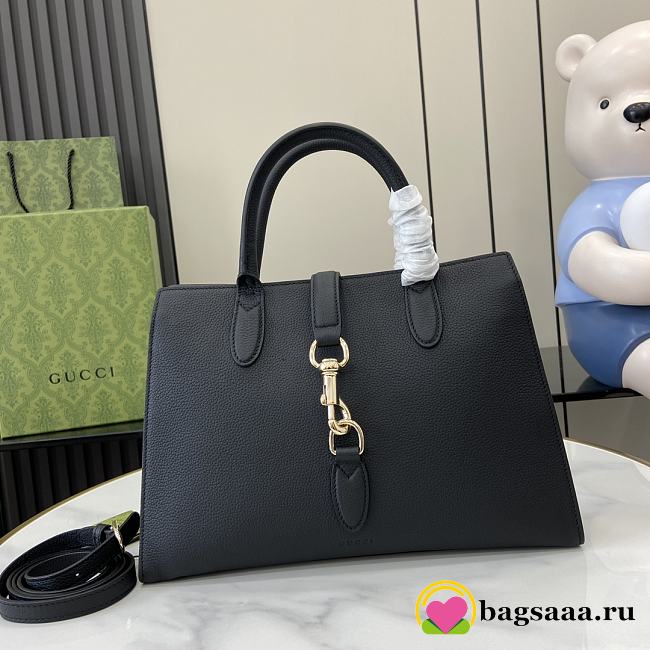 Bagsaaa Gucci Medium Tote Bag With Hook Closure 806205 Black - 31x22.5x10cm - 1