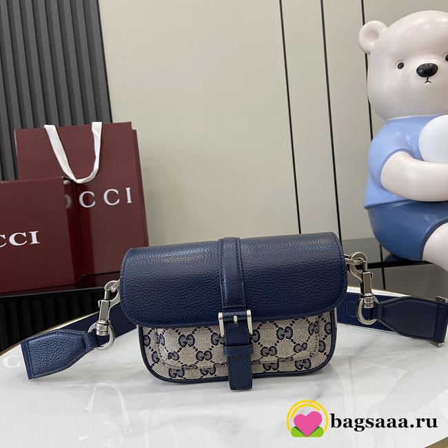 Bagsaaa Gucci GG super mini bag ‎795213 navy blue - 20x13x5cm - 1