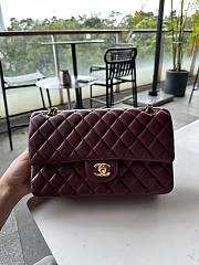 Bagsaaa Chanel Flap Bag Burgundy Lambskin Gold A01112 - 15.5 × 25.5 × 6.5 cm - 1