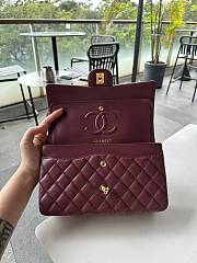 Bagsaaa Chanel Flap Bag Burgundy Lambskin Gold A01112 - 15.5 × 25.5 × 6.5 cm - 4