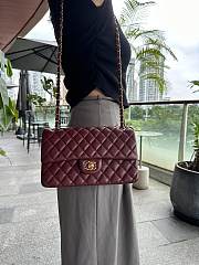 Bagsaaa Chanel Flap Bag Burgundy Lambskin Gold A01112 - 15.5 × 25.5 × 6.5 cm - 3