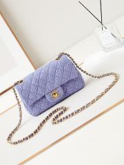 Bagsaaa Chanel Mini Classic Handbag A69900 Lilac Wool Tweed -12 × 20 × 6 cm - 1