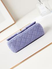 Bagsaaa Chanel Mini Classic Handbag A69900 Lilac Wool Tweed -12 × 20 × 6 cm - 4