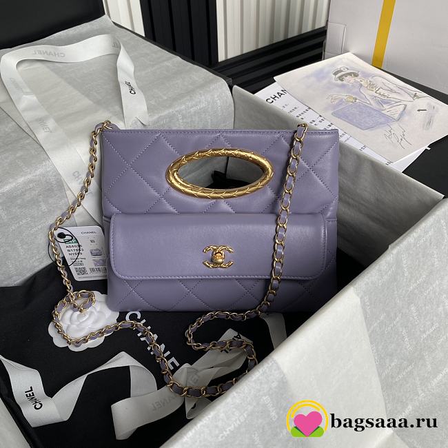 Bagsaaa Chanel Clutch AS5038 Purple - 19 × 25 × 3 cm - 1