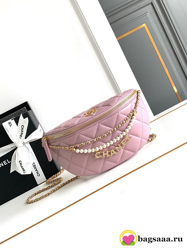 Bagsaaa Chanel Waist Bag AS4991 Pink & Imitation Pearls - 17 × 24 × 11 cm - 1