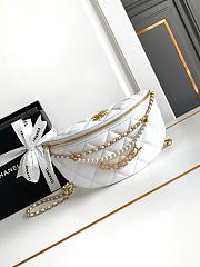 Bagsaaa Chanel Waist Bag AS4991 White & Imitation Pearls - 17 × 24 × 11 cm - 1