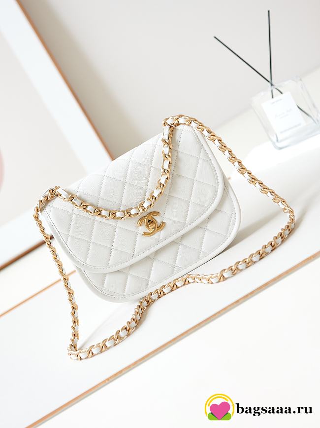 Bagsaaa Chanel Messenger Bag AS4845 White Calfskin - 16.5 × 23.5 × 5.5 cm - 1