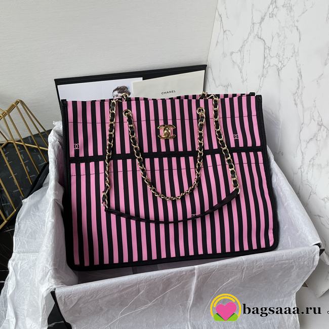 Bagsaaa Chanel Shopping Bag AS4693 Black & Pink - 31 × 36 × 18 cm - 1