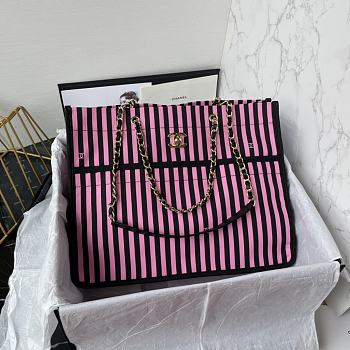 Bagsaaa Chanel Shopping Bag AS4693 Black & Pink - 31 × 36 × 18 cm