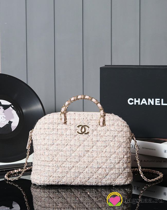 Bagsaaa Chanel Top Handle Light Pink Wool Tweed AS3969 - 20 × 27.5 × 7.5 cm - 1