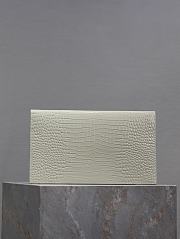 Bagsaaa YSL Uptown Pouch In Crocodile-Embossed Shiny 565739 White - 27 x 16 x 2 CM - 2