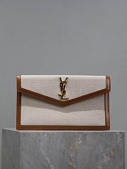 Bagsaaa YSL Uptown Pouch In Canvas And Smooth Leather - 27 x 16 x 2 CM - 1