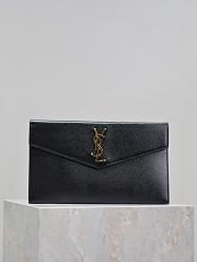 Bagsaaa YSL Uptown Pouch In Grain De Poudre Leather 565739 Black & Gold - 27 x 16 x 2 CM - 1