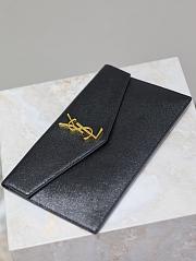 Bagsaaa YSL Uptown Pouch In Grain De Poudre Leather 565739 Black & Gold - 27 x 16 x 2 CM - 2