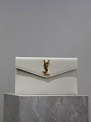 Bagsaaa YSL Uptown Pouch In Grain De Poudre Leather 565739 White - 27 x 16 x 2 CM - 1