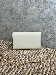 Bagsaaa YSL Uptown Chain Wallet In Grain De Poudre Embossed Leather 607788 White - 19 x 12 x 3 CM - 2