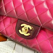 Bagsaaa Chanel Flap Bag Classic 11.12 Gradient Lambskin Fuchsia A01112 - 15.5 × 25.5 × 6.5 cm - 2