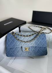 Bagsaaa Chanel Flap Bag Classic 11.12 Washed Denim Blue A01112 - 15.5 × 25.5 × 6.5 cm - 1