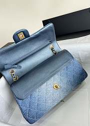 Bagsaaa Chanel Flap Bag Classic 11.12 Washed Denim Blue A01112 - 15.5 × 25.5 × 6.5 cm - 2