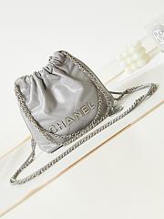 Bagsaaa Chanel 22 Mini Handbag Gray Lambskin AS3980 - 20×19×6 Cm - 1