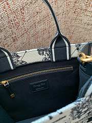 Bagsaaa Small Dior Book Tote Latte and Black Dior Zodiac Embroidery with Black Calfskin - 26.5 x 22 x 14 cm - 2